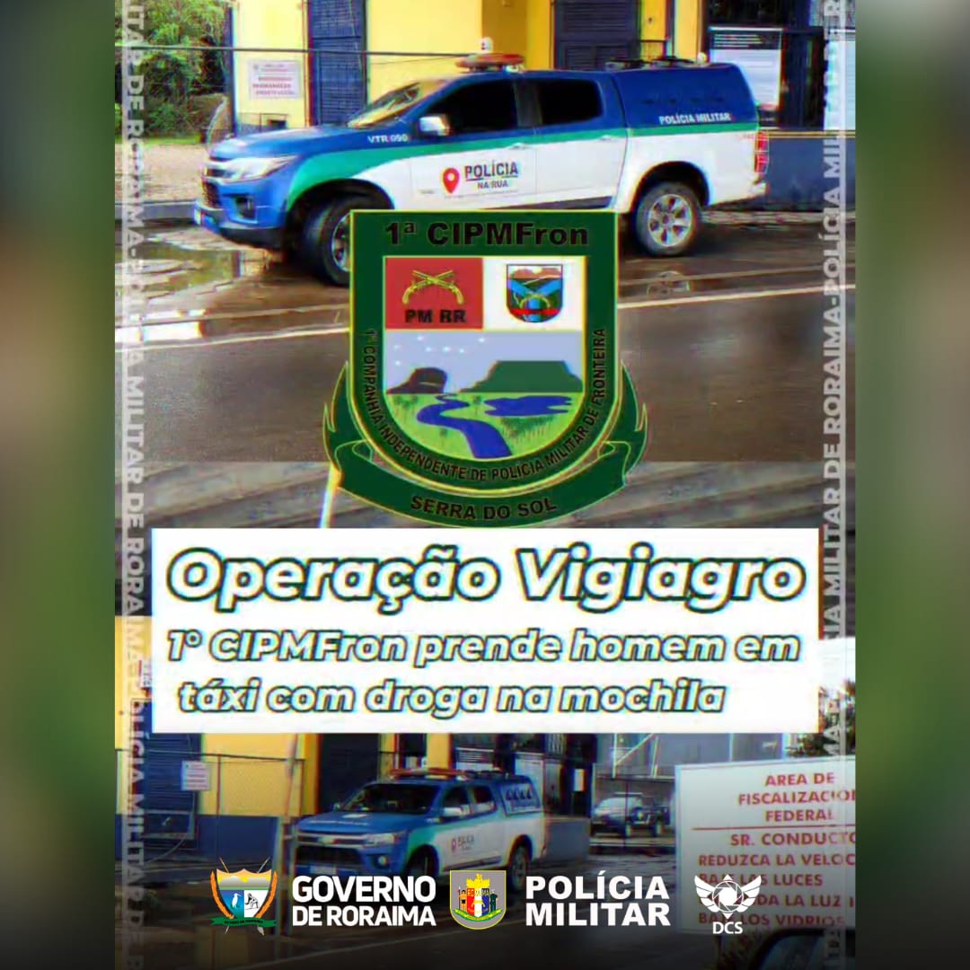 1° CIPMFron prende homem em taxi com droga na mochila